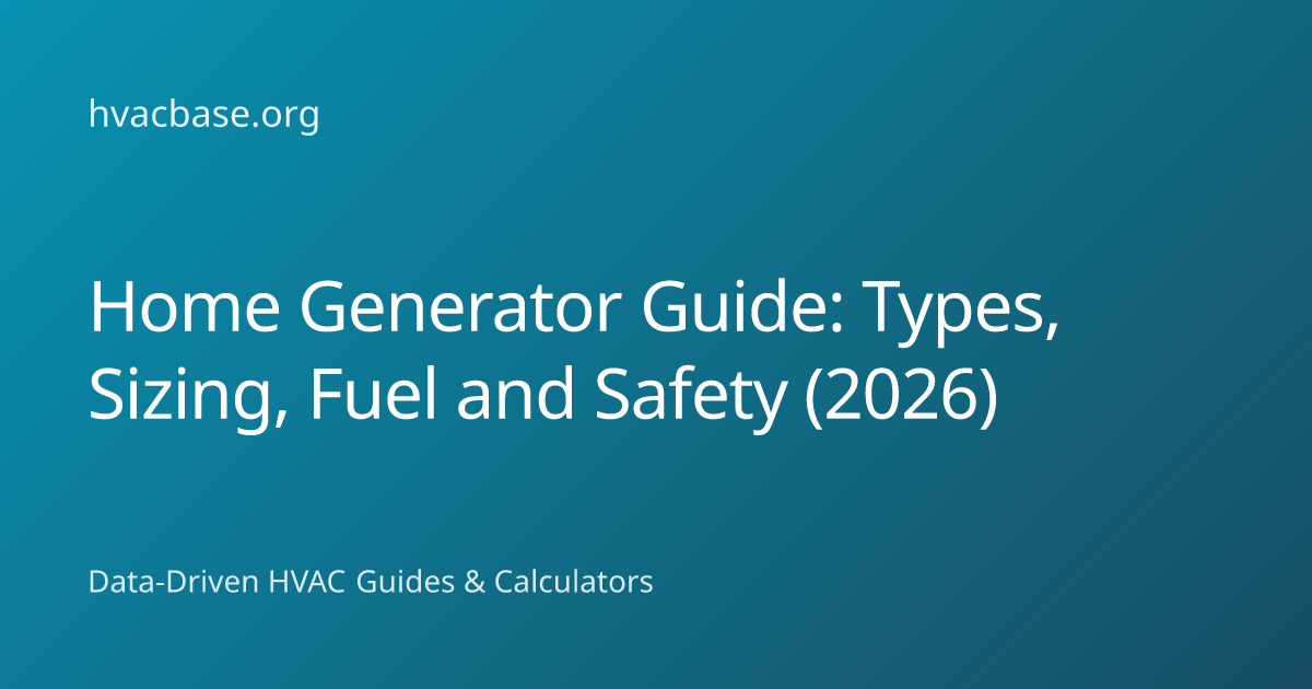 Home Generators: Complete Buying & Sizing Guide (2026) | HVAC Base