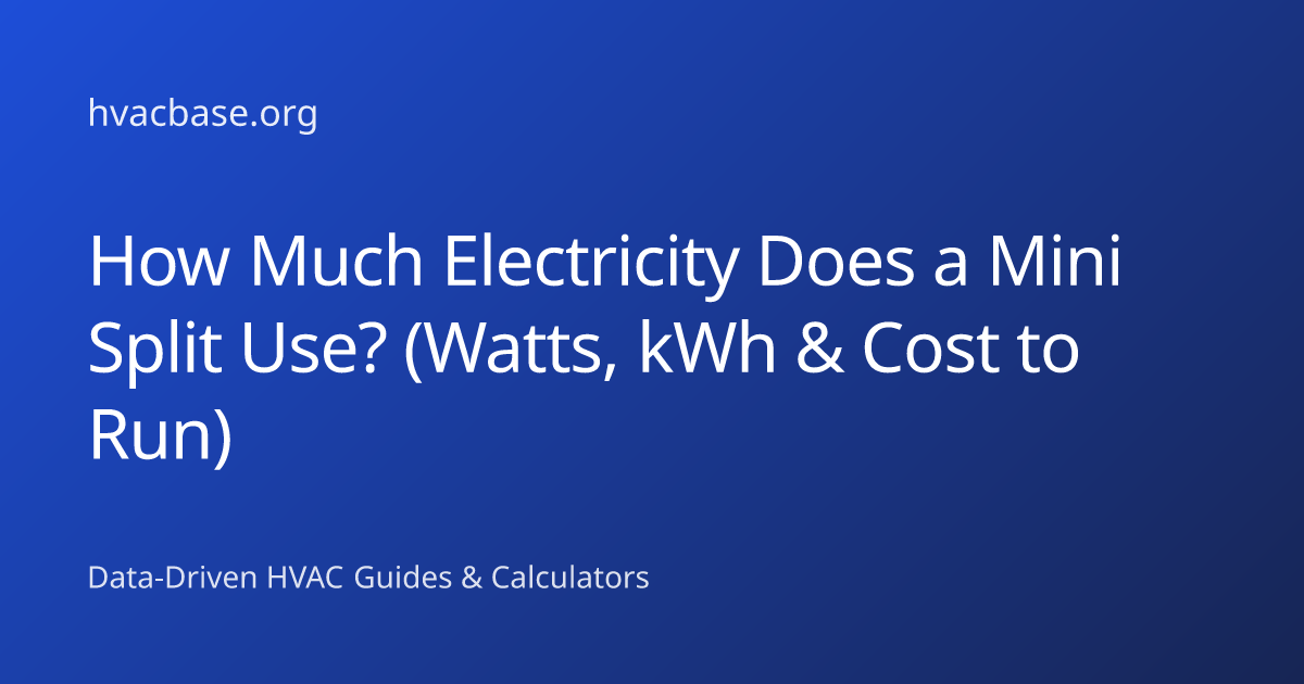 How Much Electricity Does a Mini Split Use? (Watts, kWh & Cost to Run ...