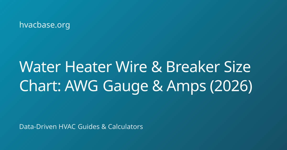 Water Heater Wire & Breaker Size Chart: AWG Gauge & Amps (2026) | HVAC Base